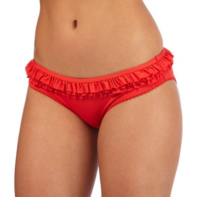 Red ruffled bikini bottoms